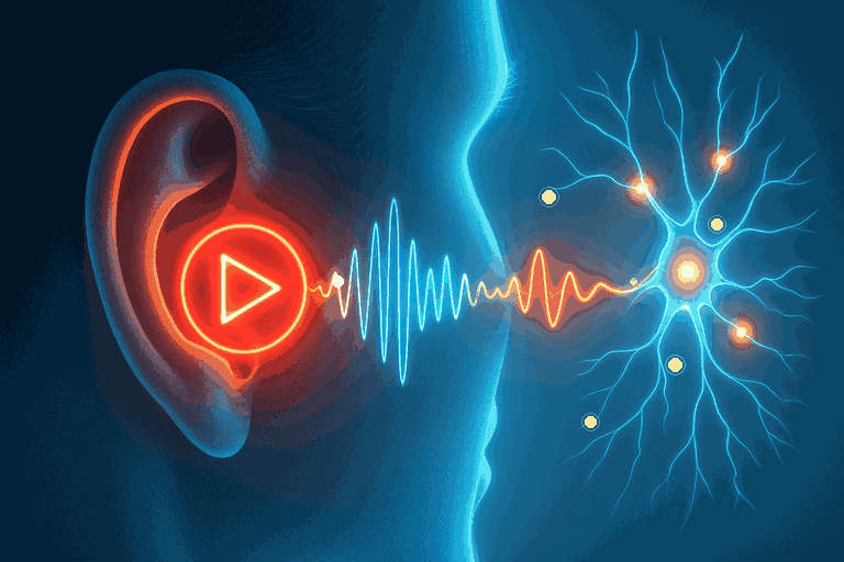Brain neural pathways causing tinnitus feedback loop - Click to watch presentation